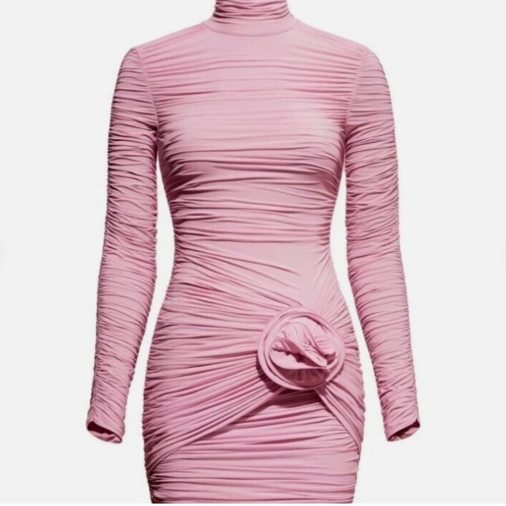 Elegant Pink Ruched Dress